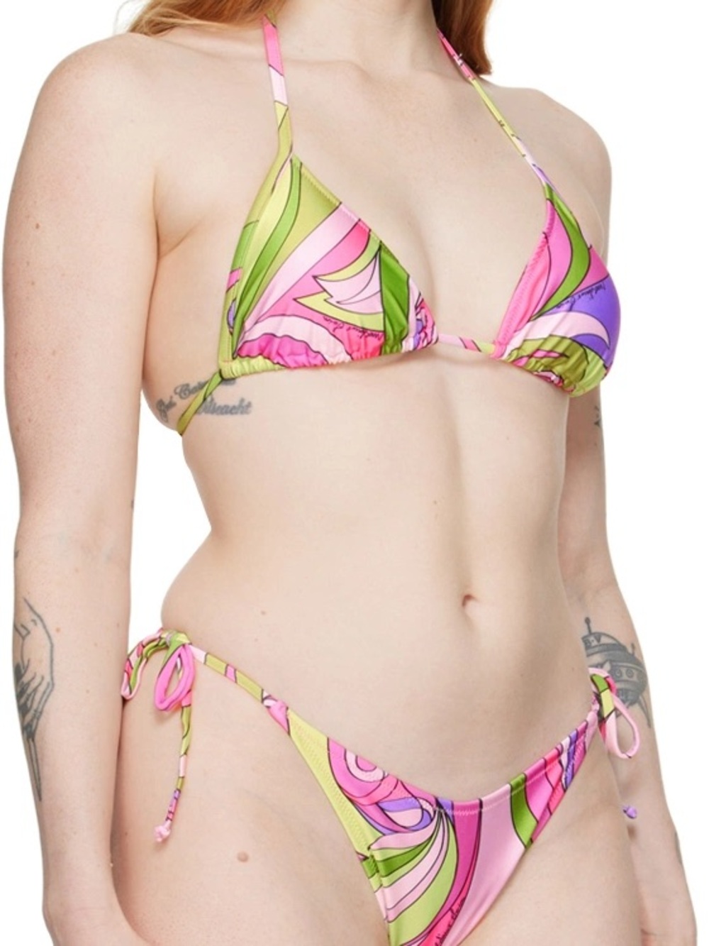 Moschino pink multicolor bikini set
